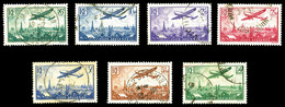 O N°8/14, Série Avion Survolant Paris, Les 7 Valeurs TTB (certificat)   Qualité: O   Cote: 475 Euros - 1927-1959 Mint/hinged