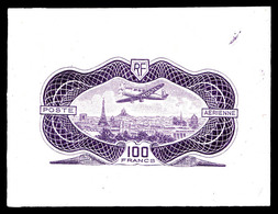 (*) N°15A, NON EMIS, 100F Burelé: épreuve En Violet. SUPERBE. R.R.R. (certificat)   Qualité: (*)   Cote: 12000 Euros - 1927-1959 Mint/hinged