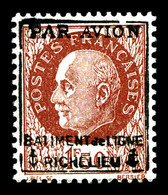 ** N°3, Pétain (N°517), 1F50 Brunrouge Surchargé, Très Bon Centrage, TB   Qualité: **   Cote: 240 Euros - Military Airmail