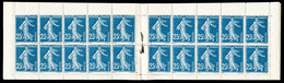 ** N°140C1a, 25c BLEU CLAIR, Carnet De 20 Timbres, Prix 5 Francs, Couverture Postale, SUPERBE Et RARE (certificat)    Qu - Other & Unclassified