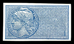 * N°33f, (N° Ceres), Bleu Sans Légende Non Dentelé. SUP (certificat)   Qualité: * - Mint/Hinged