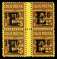 ** N°155A, (N°Maury). Non émis: E Sur 2f30 Sur 1f45. Bloc De 4 Interpanneau. SUPERBE. R.R.R (certificat)   Qualité: **   - Mint/Hinged