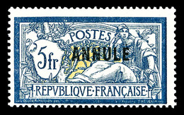 ** N°123CI 1, 5F Bleu Et Chamois Surchargé 'ANNULÉ', Très Frais, R.R. (certificat)   Qualité: **   Cote: 1600 Euros - Cours D'Instruction