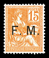 ** N°1, 15c Mouchon, Très Bon Centrage. SUP   Qualité: **   Cote: 345 Euros - Military Postage Stamps