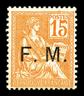 ** N°1, 15c Orange, TB   Qualité: **   Cote: 230 Euros - Timbres De Franchise Militaire