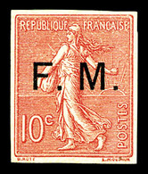 ** N°4b, 10c Semeuse Non Dentelé. TTB (signé Brun)   Qualité: **   Cote: 300 Euros - Military Postage Stamps