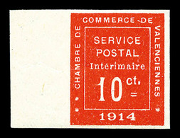 ** N°1a, 10c Vermillon NON DENTELE, Bord De Feuille Latéral Gauche, SUPERBE (signé Brun/certificat)   Qualité: **   Cote - War Stamps