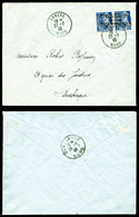 O N°4, 50c Bleu En Paire Surchargée 'Dunkerque' Sur Lettre Du 27/7/1940, TB   Qualité: O   Cote: 250 Euros - Francobolli Di Guerra