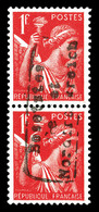 ** Iris, 1f Rouge En Paire Surchargée Dunkerque. TTB (certificat)   Qualité: ** - War Stamps