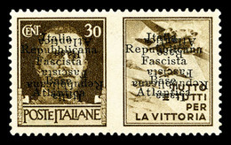 ** N°10Ba, (N° Maury), Timbre De Propagande 30c Sépia Avec Vignette 'Aviation'. Surcharge Doublée Dont 1 Renversée. SUPE - Guerre (timbres De)