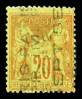 (*) N°18, 20c Brique Sur Vert Surchargé 5 Lignes Du 25 Septembre 1893, R.R (signé Calves/Brun/certificat)   Qualité: (*) - 1893-1947