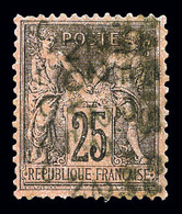 (*) N°19, 25c Noir Sur Rose Surchargé 5 Lignes Du 2 Novembre 1893, Très Bon Centrage. SUPERBE. R.R.R. (signé Brun/Calves - 1893-1947