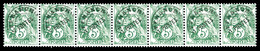 * N°43, Préoblitéré, 5c Blanc, Bande Horizontale De 7 Exemplaires. TTB (certificat)   Qualité: *   Cote: 775 Euros - Coil Stamps