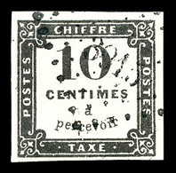 O N°1, 10c Lithographié Obl PC '3915', Quatre Belles Marges. TTB (certificat)   Qualité: O   Cote: 650 Euros - 1859-1959 Mint/hinged