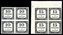 * N°2/3, 10c Et 15c Noir, Les 2 Valeurs En Bd4, Froissures Sinon TB   Qualité: *   Cote: 600 Euros - 1859-1959 Mint/hinged