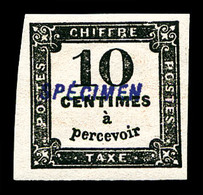 * N°2, 10c Noir Surchargé 'SPECIMEN'. SUP . R.R. (signé Scheller/certificats)   Qualité: * - 1859-1959 Mint/hinged