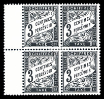 * N°12, 3c Noir En Bloc De Quatre Bdf, Frais. TB   Qualité: *   Cote: 425 Euros - 1859-1959 Mint/hinged