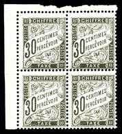 ** N°18, 30c Noir En Bloc De Quatre Cdf, Fraîcheur Postale. SUP (certificat)   Qualité: ** - 1859-1959 Mint/hinged