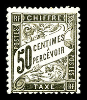 ** N°20, 50c Noir. TTB (certificat)   Qualité: ** - 1859-1959 Nuovi