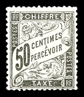 * N°20, 50c Noir. TB (certificat)   Qualité: *   Cote: 950 Euros - 1859-1959 Mint/hinged