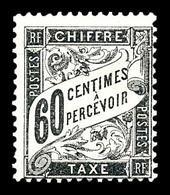 * N°21, 60c Noir. TB (certificat)   Qualité: *   Cote: 1000 Euros - 1859-1959 Mint/hinged