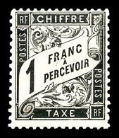 * N°22, 1F Noir, Très Frais. SUP (certificat)   Qualité: *   Cote: 1450 Euros - 1859-1959 Mint/hinged