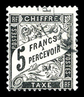 O N°24, 5F Noir Obl Légère, Très Frais, SUP (signé Calves/certificat)   Qualité: O   Cote: 2000 Euros - 1859-1959 Neufs