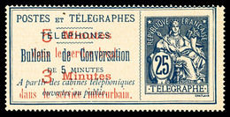 (*) N°13, 25c Bleu Sur Chamois, TTB (certificat)   Qualité: (*)   Cote: 600 Euros - Telegraph And Telephone