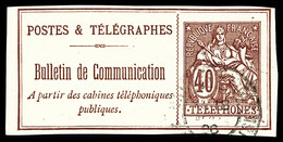 O N°26a, 40c Brunrouge Non Dentelé, TB   Qualité: O   Cote: 250 Euros - Telegraphie Und Telefon