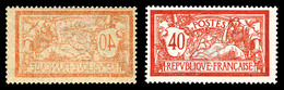 * N°119, 40c Merson: Ex Recto Verso + Ex Centre Deplacé. TB   Qualité: *   Cote: 190 Euros - Unused Stamps