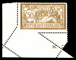 * N°120h, 50c Merson, Piquage Oblique Par Pliage Coin De Feuille. SUP (certificat)   Qualité: * - Neufs