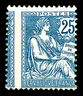 * N°127, 25c Bleu PIQUAGE A CHEVAL, SUP (certificat)   Qualité: * - Unused Stamps