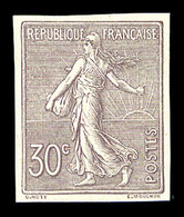 (*) N°133c, Semeuse 30c Lilas NON DENTELE, Quasi **, SUP (signé Brun/certificat)   Qualité: (*)   Cote: 800 Euros - Unused Stamps