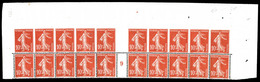 ** N°138, 10c Semeuse, 10 Exemplaires Dentelés Tenant à Non Dentelés En Bloc De 20 Millésime '9'. SUPERBE. R.R. (certifi - Unused Stamps