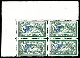 ** N°143c, 45c Vert Et Bleu, Centre Très Déplacé En Bd4 (2ex*), Coin De Feuille Très Bon Centrage, SUP (certificat)   Qu - Unused Stamps