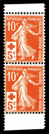 ** N°147b, Croix Rouge De 1914, Paire Verticale De Carnet. TB   Qualité: **   Cote: 250 Euros - Unused Stamps