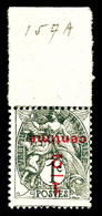 ** N°157c, 1/2 Sur 1c Ardoise Papier GC: SURCHARGE RENVERSEE, Haut De Feuille, SUPERBE (certificat)    Qualité: **   Cot - Unused Stamps