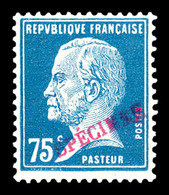 * N°177, 75c Pasteur, Surchargé 'SPECIMEN' En Rouge. SUP. R.R. (certificat)   Qualité: * - Nuovi