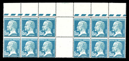 ** N°181a, Pasteur, 1F50 Bleu: Faux De Marseille En Bloc De 12 Ex Avec Interpanneau. TTB   Qualité: **   Cote: 600 Euros - Unused Stamps