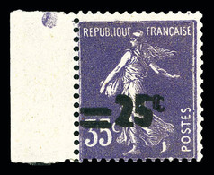 * N°218a, 25c Sur 35c Semeuse, Double Surcharge Bdf. TTB (certificat)   Qualité: *   Cote: 700 Euros - Unused Stamps