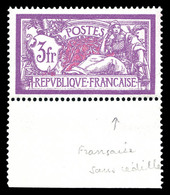 ** N°240, 3f Merson, Sans Cédille à Francaise, Bdf. TTB   Qualité: ** - Unused Stamps