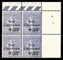 ** N°276a, SANS POINT SUR LE I D'AMORTISSEMENT Tenant à Normaux Dans Un Bloc De Quatre Coin De Feuille, SUP (certificat) - Unused Stamps