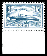 ** N°300b, 1f 50 Normandie, Turquoise, Bdf. TTB (signé Calves/certificat)   Qualité: **   Cote: 460 Euros - Unused Stamps