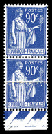 ** N°368, 90c Paix, Impression Sur Raccord En Paire. TB   Qualité: ** - Unused Stamps