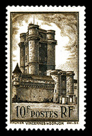 ** N°393, 10f Vincennes, Impression Métalique. SUP. R. (signé Scheller/certificat)   Qualité: ** - Unused Stamps