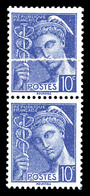 ** N°407, 10c Mercure, Impression Sur Raccord En Paire. TB   Qualité: ** - Unused Stamps