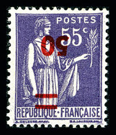 * N°478a, 50 Sur 65c Surcharge Renversée, Très Frais, SUP (signé Brun/certificat)   Qualité: *   Cote: 1000 Euros - Unused Stamps