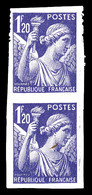 ** N°651, 1f20 Iris, Non Dentelé Accidentel En Paire. TB   Qualité: ** - Unused Stamps