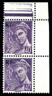 ** N°659, 40c Mercure, Impression Sur Raccord En Paire Cdf. TB   Qualité: ** - Unused Stamps