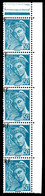 ** N°660, 50c Mercure, Surcharge Avec Decalage Progressif Sur Bande De 5 Cdf. TTB (certificat)   Qualité: ** - Unused Stamps